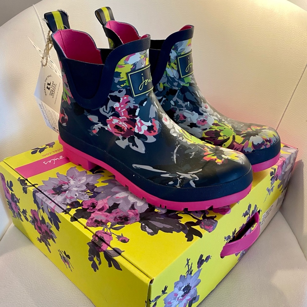 Joules Wellies Rain Boots Floral